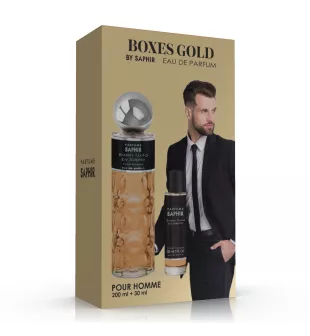 SAPHIR MEN Woda perfumowana BOXES GOLD, zestaw edp 200 ml + 30 ml