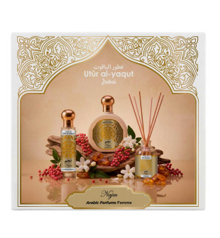 UTUR AL YAQUT WOMEN Arabska woda perfumowana NAJM zestaw edp 100 ml + 30 ml + patyczki zapachowe 50 ml