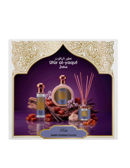 UTUR AL YAQUT WOMEN Arabska woda perfumowana RUH zestaw edp 100 ml + 30 ml + patyczki zapachowe 50 ml