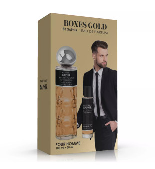 SAPHIR MEN Woda perfumowana BOXES GOLD, zestaw edp 200 ml + 30 ml